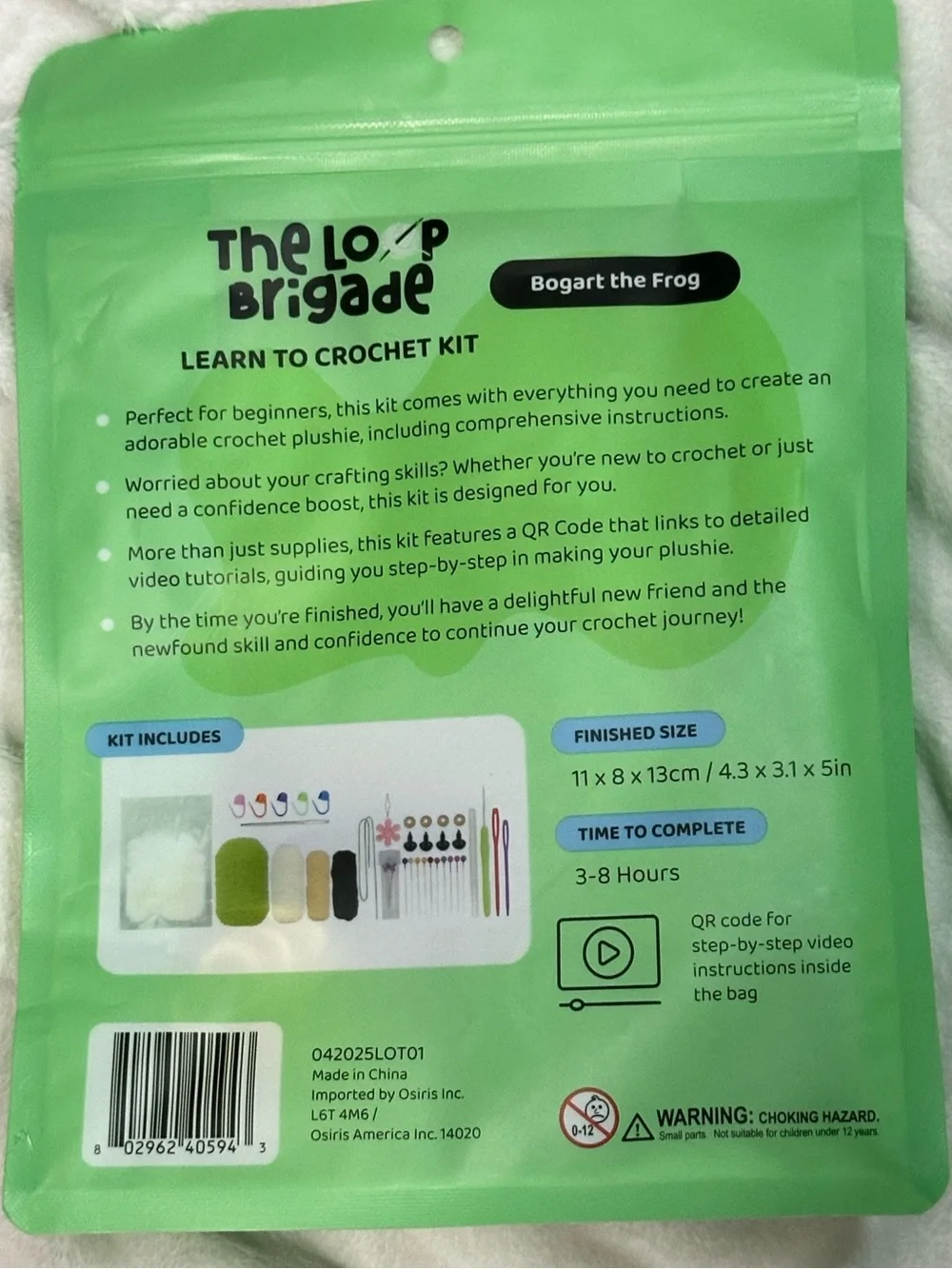 The Loop Brigade Bogart The Frog Learn To Crochet Kit For Beginners